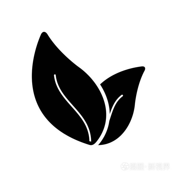 叶子的实心黑色图标插画-正版商用图片18kr73-摄图新视界