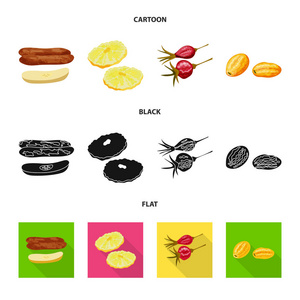 食物和原始图标的向量例证。集食品和自然载体图标为股票