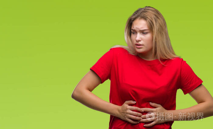 下载小样发票合同问题/举报病症疼痛痛苦疾病生病美丽的金发美女,由于