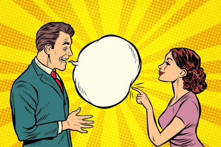 两个人交谈卡通图片