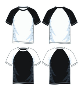 s short sleeve raglan round neck tshirt templates, Front  and b