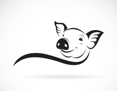 白底猪头设计矢量. 动物农场. 易于编辑的分层矢量插图.照片