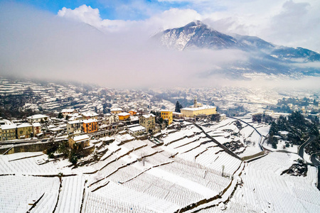 Anna  Mossini and Ponchiera  Winter aerial view