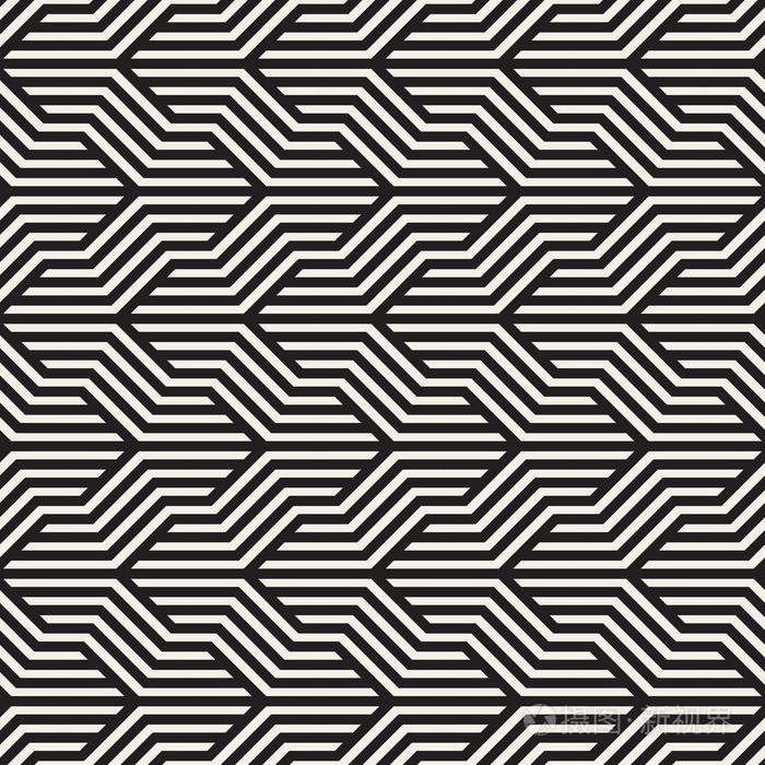 现代时尚抽象条纹纹理. 重复几何瓷砖从交错的锯齿线.