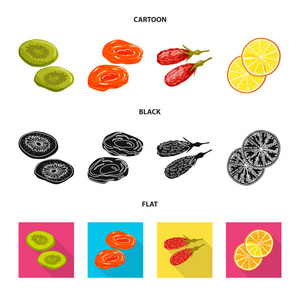 食品和原料标识的矢量设计。收集食品和自然载体图标的股票
