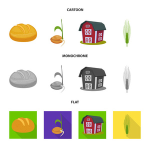 农业和农业标志的矢量设计。收集农业和植物媒介图标为股票