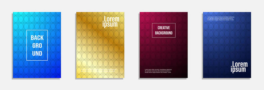五颜六色的现代封面设计。 几何图案背景设计集