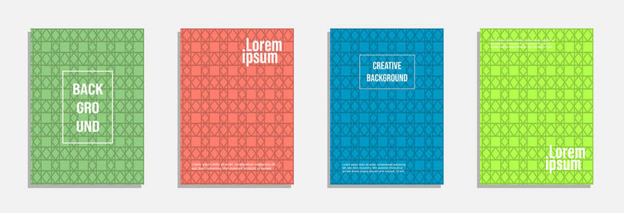 五颜六色的现代封面设计。 几何图案背景设计集
