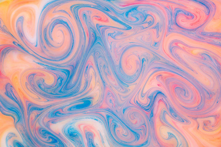 抽象油漆墨水, 迷幻背景.水面上五颜六色的斑点照片