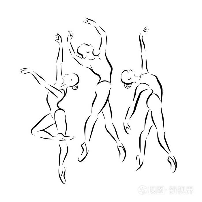 古典芭蕾的向量例证图芭蕾舞蹈家