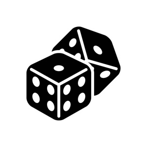骰子的实心黑色图标照片
