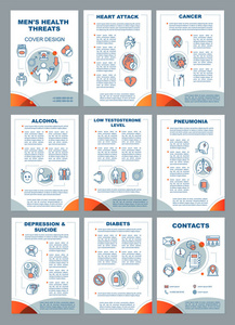 s health threats and risks brochure template layout. Male diseas