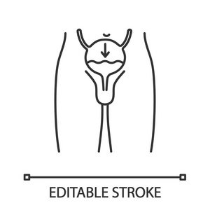 s disease. Contour symbol. Vector isolated outline drawing. Edit