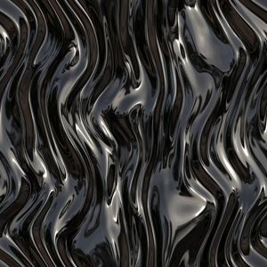 液态黑色金属。 黑色波浪状的表面。 深色丝绸。 纹理或背景。