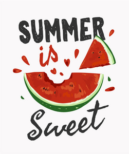 爱心西瓜女孩卡通表情包图片