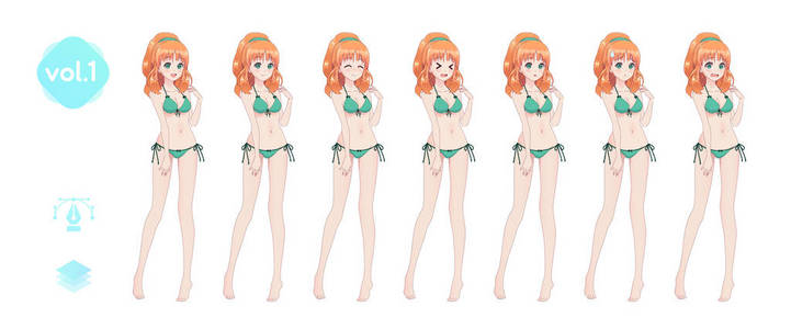 在夏天比基尼泳衣插画-正版商用图片18lfhb-摄图新视界