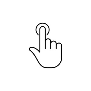 在白色背景上设计和开发的标志和符号收集图标触摸屏和手符号的矢量