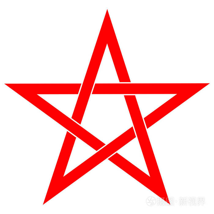 五角星或五角星或五角星. 点工作古代异教符号的五点星孤立.