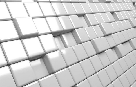 白色立方体的抽象几何形状三维渲染背景