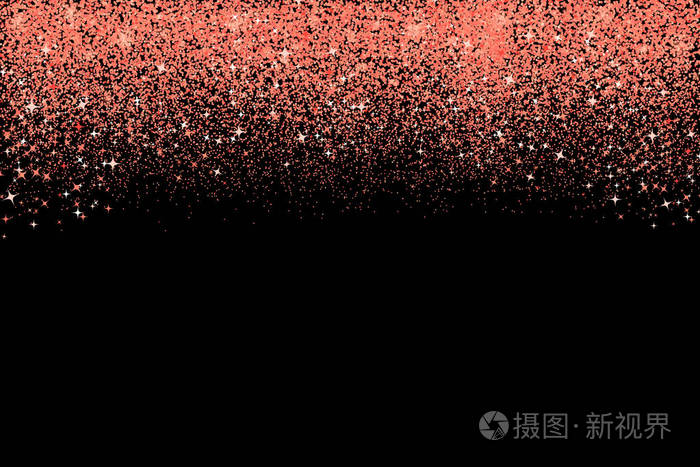 微小的尘埃矢量背景.颜色为2019年.玫瑰金闪光纹理效果.易于编辑模板.