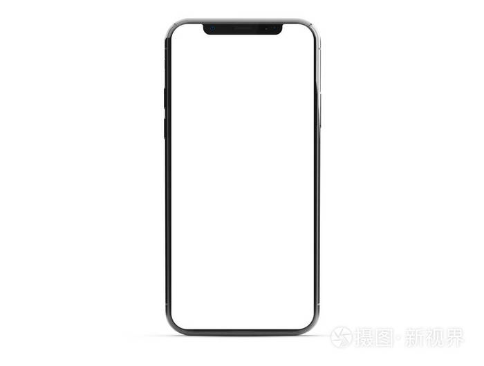 在白色背景3d渲染上隔离的现代智能手机模型