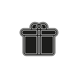 商业公司礼品盒标志。简单的礼品盒标志型设计。公司身份概念。创意礼盒图标从配件收集..平面象形文字简单图标