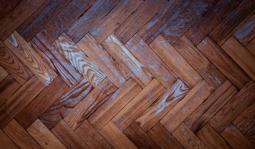 木背景。棕色木制纹理, 旧镶木地板