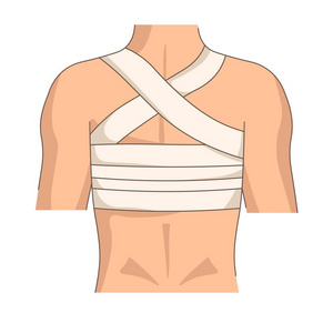 背部绷带损伤或创伤姿势医疗包扎急救矢量疼痛或疼痛骨科工具创伤医学