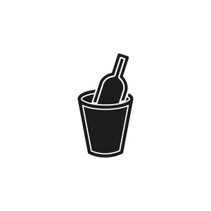 矢量酒桶插图饮酒标志派对庆祝。 平面象形文字简单图标