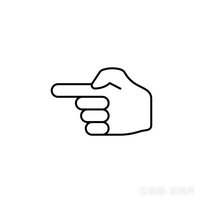 向下手指手势手刷滚动轮廓图标网站简单图标元素在白色背景上设计和