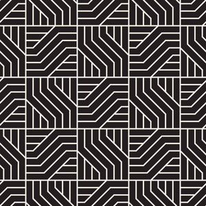 带有交叉条纹的抽象几何图案. 矢量无缝时尚背景. 黑白线性晶格纹理.