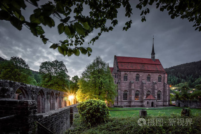 黎明的修道院黑森林之夜德国
