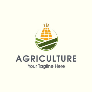 玉米养殖矢量设计标志模板