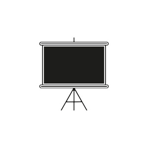 教育板图标学校粉笔板插图绘图符号。 平面象形文字简单图标
