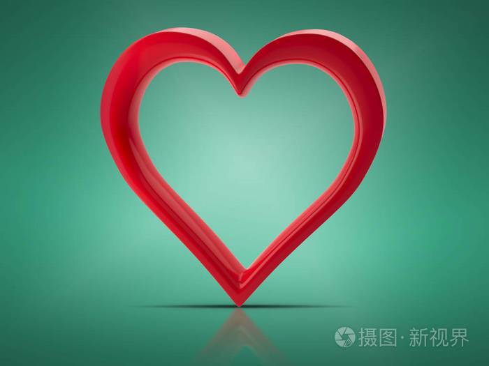 爱的象征. 体积三维心脏. 三维图像三维模型