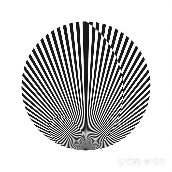 抽象半色调线背景时尚黑白几何图案矢量现代设计光学错觉纹理