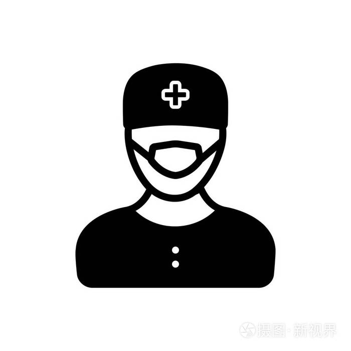 外科医生的实心黑色图标