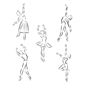 古典芭蕾的向量例证, 图芭蕾舞蹈家