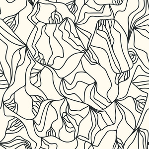 用手画的不规则线. 仿生矢量背景概念. 现代单色无缝图案与缠绕线.