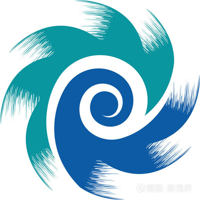 具有孤立背景的风力涡轮机标志的插图艺术