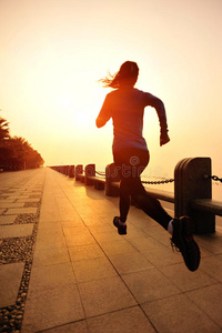 健康生活方式健身亚洲女子跑步图片