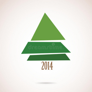 2014年带有抽象树的圣诞卡