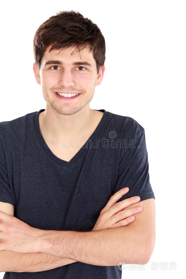 微笑着举着海报就坐的男人表现不错黑发男子画像微笑的年轻人特写一个