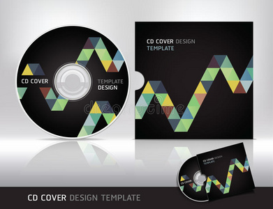 cd封面设计模板。抽象背景。