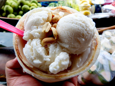 椰子冰淇淋,泰国曼谷照片