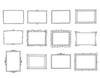 手绘框架集.卡通风格.矢量照片