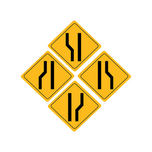 黄色路标设置矢量图标