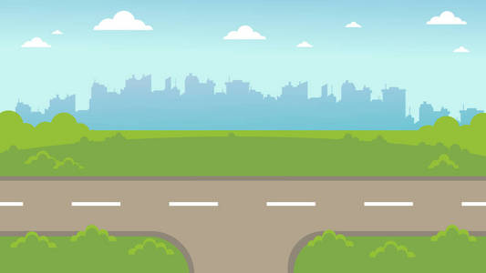 箭头叉子叉子和路径选择. 城外的路. 景观. 自然和城市.