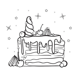 甜蛋糕. 装饰的甜蜜. 甜点. 独角兽糖果.照片