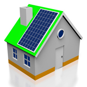 房子太阳能电池板的概念